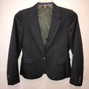 Cricketeer Tailored Gray Wool 1 Button Blazer